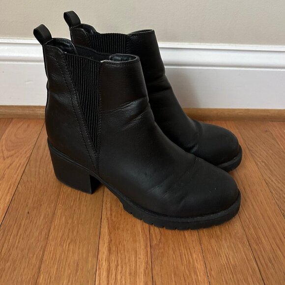 MIA Jody Chelsea Black Ankle Chunky Boot Booties Women’s Size 8 - Picture 4 of 9